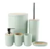 Set de Baño para Lavado de Seis Piezas Ventas Calientes Transfronterizas Soporte para Cepillos de Dientes Jabonera Escobilla de Inodoro Bote de Basura Set de Baño de 6 Piezas de Ventas Calientes