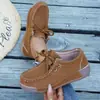 2026 Primavera/Verano Nuevo Comercio Exterior Otoño Rojo Zapatos de Salón Planos Casuales Zapatos de Mujer Zapatos Deportivos Con Cordones Zapatos de Salón Transfronterizos