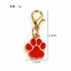 Lindo Colorido Pata de Gato Pata de Perro Aleación Llavero Colgante Macarrón Gota Adorno Colgante para Bolsos DIY Venta al por Mayor