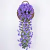 Colgante de Pared Violeta de Simulación al por Mayor Colgante de Pared Flor de Ratán Floral Artificial Decoración del Hogar Enredadera Accesorios de Fotografía Falso