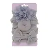 Set de 3 Piezas de Diadema para el Cabello de Nylon de Alta Elasticidad para Niños, Accesorios para la Cabeza, Diadema de Flor con Lazo de Donut para Fotos de Bebé