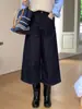 Jeans Weisong Apparel Reto de Cintura Alta Forrado com Fleece para Mulheres 2026 Primavera Novo Estilo Coreano Casual Calças Largas Cropped