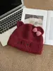 Tão fofo~ Novo chapéu de tricô quente e espesso de desenho animado de gato para outono e inverno para mulheres, chapéu de lã doce e versátil estilo coreano