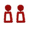 Pendientes de metal de la industria pesada exagerados europeos y americanos, pendientes de flores en relieve geométricos simples, pendientes personalizados de moda retro