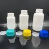 Botella de Reactivo en Polvo Sólido de Boca Ancha 500ml 400ml 250ml Botella Redonda de Plástico Botella de Plástico para Agente Descalcificador Sólido