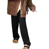 Pantalones anchos color arroz, para mujer, otoño e invierno, de cintura alta, fluidos, hasta el suelo, de punto, de pierna recta, casuales