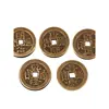 Colgante Auténtico de Latón Puro Moneda de los Cinco Emperadores con Hilo Rojo para los Emperadores Shunzhi, Kangxi, Yongzheng, Qianlong, Jiaqing, Daoguang
