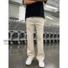 Pantalones Casuales Versátiles de Corte Diagonal, Gruesos, Forrados de Polar, Estilo Americano, Tendencia, Básicos para Hombre, Delgados y que Alargan la Figura, Pantalones Largos de Campana de Moda