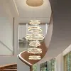 Mumingju Luxo Leve Elegante Cristal Natural Lustre para Sala de Estar 6 Novas Peças Criativas Circulares de Ferro Luz Principal para Sala de Jantar e Quarto