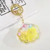 Chaveiro de Boneca Flutuante com Óleo Acrílico Pingente para Bolsa de Casal de Carro Pequeno Acessório Chaveiro de Areia Líquida
