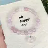 Pulsera sencilla multicolor de ágata rosa natural y morado, pulsera de bucle único de ágata rosa hielo de 8 mm, pulsera de ágata Yanyuan