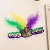 Carnaval Nueva Diadema de Lentejuelas Diadema de Plumas Transfronteriza Más Vendida Diadema Mayorista Mascarada Étnica