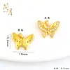 Acessórios DIY Banhados a Ouro Antigo que Preservam a Cor com Pingente de Flor de Rosa Cravejada com Diamantes, Globo Borboleta com Diamantes e Pingente Banhado a Ouro Real