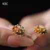 Pendientes de girasol coloridos de circón de alta gama para el verano 2025, diseño de nicho para mujer, pendientes de moda con forma de fuegos artificiales