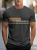 Comercio Exterior Transfronterizo Moda Estilo Callejero Casual Deportivo Rayas Estampado 3D Camiseta de Manga Corta para Hombre Top Versátil