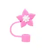 Tapa de Silicona de Grado Alimenticio para Popote Transfronteriza con Diseño de Estrella de Cinco Puntas y Flor, Adecuada para Popotes Stanley, Juego de Tapas de Enchufe a Prueba de Fugas 10mm