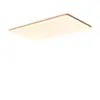 Luminária de Sala de Estar Moderna Simples de Madeira Luminária de Teto Atmosférica para Casa Luminária de Quarto Luminária Retangular Minimalista Nórdica para Sala de Estudo