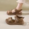 Sandalias con Suela Gruesa 2024 Verano Nuevas Suela Suave Velcro Populares Moda de Internet Versátiles Casuales Sandalias de Playa