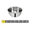 Bacia de Aço Inoxidável com Balança Bacia para Salada Bacia para Mistura Conjunto de Cinco Peças Pote Espessado para Temperos Cantina para Macarrão Bacia para Sopa Bacia para Legumes