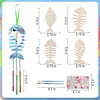 Juego de Carrillón de Viento de Otoño Transfronterizo Manualidades de Madera para Niños Colgantes de Carrillón de Viento de Animales Hechos a Mano para Niñas y Niños