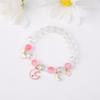 Pulseira de Cristal Cão Canela Ins para Meninas Sanrio Casal Cristal Cristal Rosa Pulseira Floral Estudante Melhor Amigo Presente