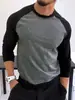 Camiseta de manga raglán con bloques de color para hombre, disponible para venta al por mayor desde una sola pieza en otoño