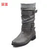 2026 nuevo en stock otoño e invierno deseo talla grande europea y americana botas de lana hasta la pantorrilla para mujer, botas Martin