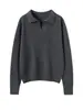Suéter de Punto Consinee 100% Cachemira Pura con Cuello Polo para Mujer, Suave y Amigable con la Piel, Estilo Versátil para Capas, Suéter Interior