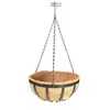 Cesta colgante de arte en hierro hecha a medida con palmera de coco, maceta colgante de forma única para balcón y patio, cesta colgante de palmera de coco para plantas verdes y flores