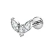 Piercing G23 liga de titânio full-body 5 brincos de zircônia marquise, pino de cartilagem de titânio, rosca interna 0.9, base reta, haste de 8mm