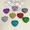 Agujero para Colgar de Metal Hoyuelo Corazón Llavero DIY Accesorios de Corazón Pedrería Corazón de Melocotón Accesorios de Joyería Colgante