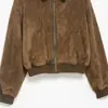 Ropa de Mujer al por Mayor Transfronteriza Estilo Europeo y Americano 2026 Primavera Nueva Elegante Color Sólido Efecto Textura Gamuza Chaqueta Abrigo