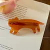 Nuevo Pasador de Acetato 2025 Estilo Coreano Gato Lindo de Patas Cortas para Mujer, Pinza de Primavera para la Parte Posterior de la Cabeza