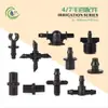 4/7 Accesorios para Conector Capilar Juego Completo 47 Conector en T de Doble Barbilla de una Sola Barbilla Tallo de Enchufe Tapa Tapón de Goteo Conexión de Rosca de 4 Puntos