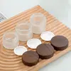 Frasco de crema color crema esmerilado con tapa de veta de madera negra, botella rellenable de vidrio esmerilado para cosméticos, botella vacía para mascarilla facial, crema facial, crema para ojos, ungüento