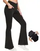 Pantalones de Mezclilla Azul Claro de Tiro Alto Cruzado Micro Acampanados para Mujer Elásticos Adelgazantes Bolsillo Frontal Pantalones Casuales Ropa de Abrigo Pantalones Acampanados