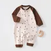 Ropa para Bebés Anyang: Traje de Gateo de Algodón Puro con Mangas Raglán, Pelele de Bebé, Ropa de Casa sin Costuras, Estilo para Todas las Estaciones