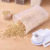 Taza medidora portátil de plástico estilo japonés, cubo de arroz sellado, caja de almacenamiento de arroz a prueba de humedad y a prueba de insectos, tanque de almacenamiento de granos para cocina