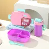 Fiambrera de Acero Inoxidable Transfronteriza Compartimento para Microondas Fiambrera Sellada a Prueba de Fugas Portátil Fiambrera para Estudiantes Fiambrera para Niños