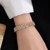 Pulsera elástica de diamantes completos súper brillante transfronteriza europea y americana, pulsera de nicho de lujo ligero de alta calidad, pulsera de moda versátil