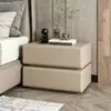 Mesita de Noche Inteligente de Lujo Ligero, Moderna y Sencilla, para Uso Doméstico en el Dormitorio, Gabinete de Mesita de Noche de Madera Maciza, Gabinete de Almacenamiento Multifuncional para Mesita de Noche, Completamente Ensamblado