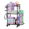 Rack Multifuncional para Armazenamento de Academia em Casa, Rack para Armazenamento de Tapete de Yoga, Rack para Pesos Halteres e Rack para Armazenamento de Equipamentos de Fitness