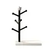 Lindo y Adorable Colgador de Tazas con Forma de Árbol, Escurridor de Vasos de Vidrio, Adorno de Escritorio Sencillo, Moderno, Negro y Blanco