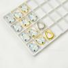 10*14mm Gota d'Água Proteína Mocha Strass Costurado à Mão com Base Dourada e Prateada Acessórios de Roupa DIY Materiais de Strass Costurados à Mão