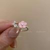 Anillo de Caperucita Roja Estilo Similar Flor Rosa Mariposa Diseño Nicho para Mujer Estilo Lujo Ligero Alto Sentido Alto Valor de Belleza Anillo de Dedo