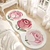 Alfombra de piso de cocina de algodón fino, alfombra de dormitorio, alfombra larga de tira, alfombra suave, alfombra impresa para mesita de noche, decoración del hogar XT