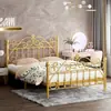 Cama de hierro engrosada y reforzada cama de princesa simple y moderna popular cama doble de 1.8m individual nórdico 1m cama con estructura de hierro
