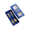 Juego de Regalo de Acero Inoxidable Transfronterizo con Cuchara y Tenedor Creativos de Relieve Estilo Palacio, Tenedor para Frutas, Cuchara para Café, Tenedor para Postre