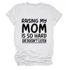 Criando a mi Mamá Amazon Ebay Sitio Independiente Comercio Exterior Transfronterizo Cómoda Sencilla Camiseta de Mujer de Cuello Redondo Manga Corta