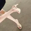 Sandalias Peep-Toe Estilo Francés Elegantes y Casuales, Cómodas y de Alta Gama, Nuevo Modelo 2025 en Color Nude con Punta Redonda y Tacón Alto Delgado